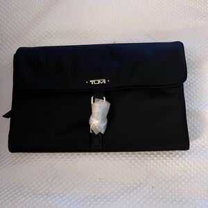 TUMI Womens Voyageur Ennis Jewelry Travel Roll Bag Multi Pockets Black Nylon